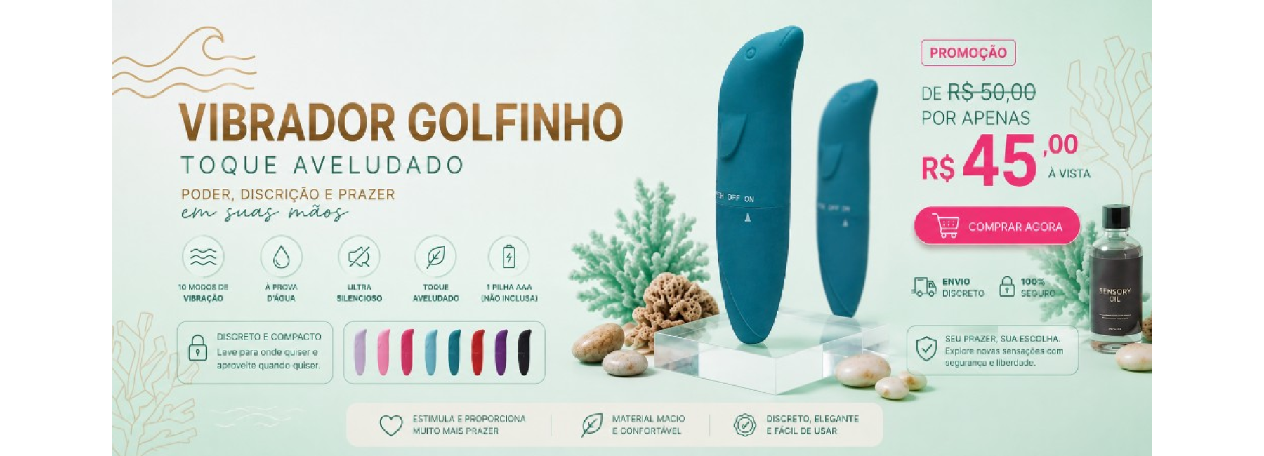 Vibrador Golfinho Toque Aveludado