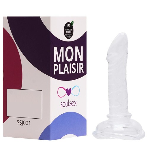 Pênis Silicone Jelly Maciço Ventosa 9 X 1,5cm Soulsex